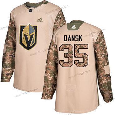 Adidas Herrar Vegas Golden Knights #35 Oscar Dansk Camo Autentisk 2017 Veterans Day Stitched NHL Tröjor