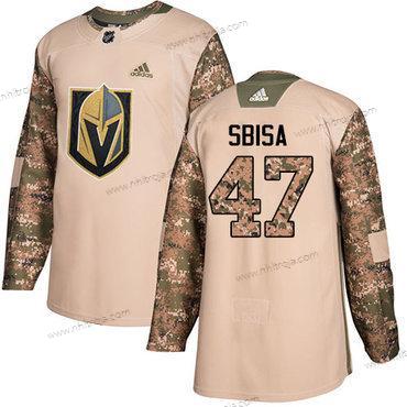 Adidas Herrar Vegas Golden Knights #47 Luca Sbisa Camo Autentisk 2017 Veterans Day Stitched NHL Tröjor