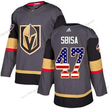 Adidas Herrar Vegas Golden Knights #47 Luca Sbisa Grå Autentisk USA Flag Stitched NHL Hemma Tröjor