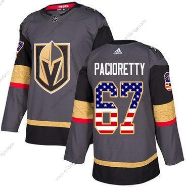 Adidas Herrar Vegas Golden Knights #67 Max Pacioretty Grå Autentisk USA Flag Stitched NHL Hemma Tröjor