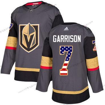 Adidas Herrar Vegas Golden Knights #7 Jason Garrison Grå Autentisk USA Flag Stitched NHL Hemma Tröjor