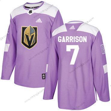 Adidas Herrar Vegas Golden Knights #7 Jason Garrison Lila Autentisk Bekämpar cancer Stitched NHL Tröjor