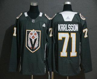 Adidas Herrar Vegas Golden Knights #71 William Karlsson Grå Dia De Los Muertos Tröjor