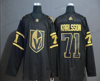 Adidas Herrar Vegas Golden Knights #71 William Karlsson Svart Golden Stitched NHL Tröjor