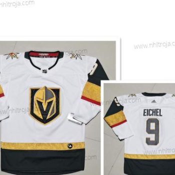 Adidas Herrar Vegas Golden Knights #9 Jack Eichel Vit Autentisk Stitched NHL Borta Tröjor