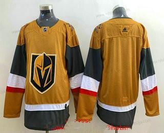 Adidas Herrar Vegas Golden Knights Blank Guld 2020-21 Alternativ Stitched Tröjor