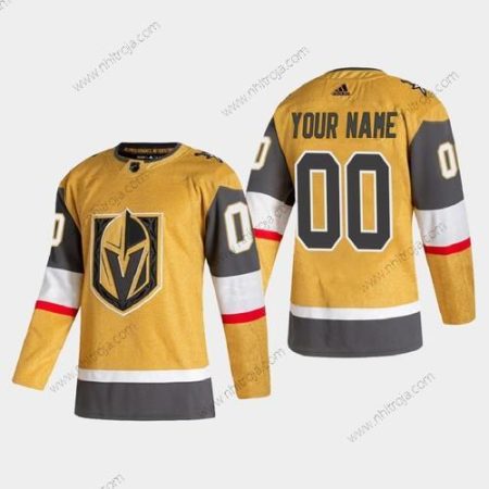 Adidas Herrar Vegas Golden Knights Skräddarsydda 2020-21 Autentisk Player Alternativ Stitched NHL Tröjor Guld