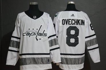 Adidas Herrar Washington Capitales 8 Alexander Ovechkin Vit 2019 NHL All-Star Game Tröjor