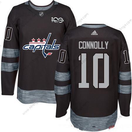 Adidas Herrar Washington Capitals #10 Brett Connolly Svart 100th Jubileum Stitched NHL 2017 Hockey Tröjor