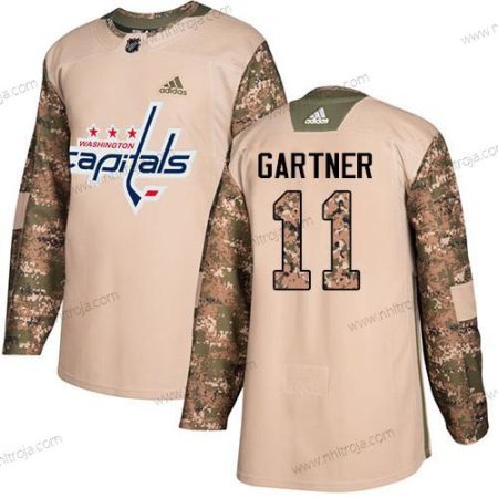 Adidas Herrar Washington Capitals #11 Mike Gartner Camo Autentisk 2017 Veterans Day Stitched NHL Tröjor