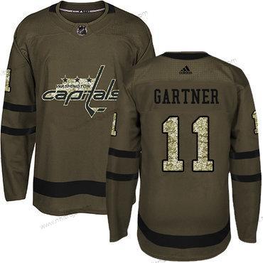 Adidas Herrar Washington Capitals #11 Mike Gartner Grön Salute to Service Stitched NHL Tröjor