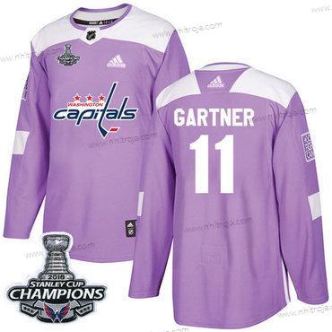 Adidas Herrar Washington Capitals #11 Mike Gartner Lila Autentisk Bekämpar cancer Stanley Cup Final Champions Stitched NHL Tröjor