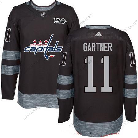 Adidas Herrar Washington Capitals #11 Mike Gartner Svart 100th Jubileum Stitched NHL 2017 Hockey Tröjor