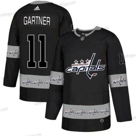 Adidas Herrar Washington Capitals #11 Mike Gartner Svart Team Logos Tröjor