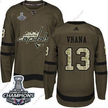 Adidas Herrar Washington Capitals #13 Jakub Vrana Grön Salute to Service Stanley Cup Final Champions Stitched NHL Tröjor