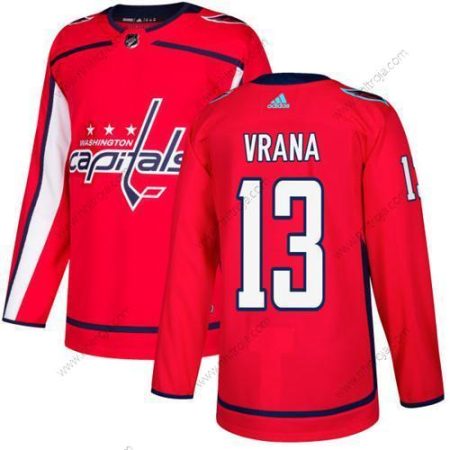 Adidas Herrar Washington Capitals #13 Jakub Vrana Röd Autentisk Stitched NHL Hemma Tröjor