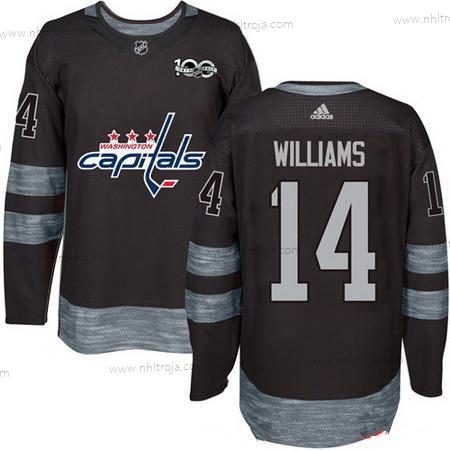 Adidas Herrar Washington Capitals #14 Justin Williams Svart 100th Jubileum Stitched NHL 2017 Hockey Tröjor