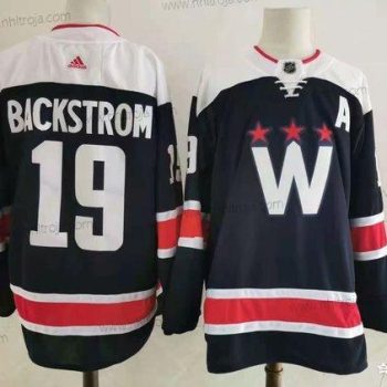 Adidas Herrar Washington Capitals #19 Nicklas Backstrom New Marin Blå Stitched NHL Tröjor