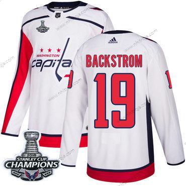 Adidas Herrar Washington Capitals #19 Nicklas Backstrom Vit Road Autentisk Stanley Cup Final Champions Stitched NHL Tröjor