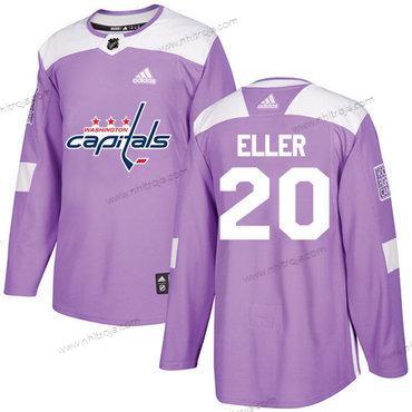 Adidas Herrar Washington Capitals #20 Lars Eller Lila Autentisk Bekämpar cancer Stitched NHL Tröjor