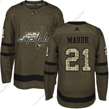 Adidas Herrar Washington Capitals #21 Dennis Maruk Grön Salute to Service Stitched NHL Tröjor