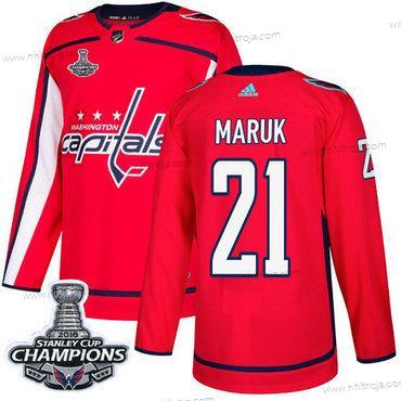 Adidas Herrar Washington Capitals #21 Dennis Maruk Röd Autentisk Stanley Cup Final Champions Stitched NHL Hemma Tröjor