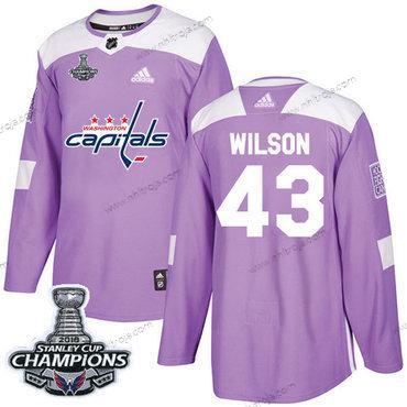 Adidas Herrar Washington Capitals #43 Tom Wilson Lila Autentisk Bekämpar cancer Stanley Cup Final Champions Stitched NHL Tröjor