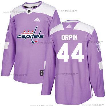 Adidas Herrar Washington Capitals #44 Brooks Orpik Lila Autentisk Bekämpar cancer Stitched NHL Tröjor