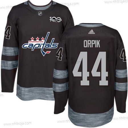 Adidas Herrar Washington Capitals #44 Brooks Orpik Svart 100th Jubileum Stitched NHL 2017 Hockey Tröjor