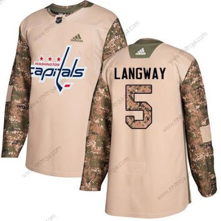 Adidas Herrar Washington Capitals #5 Rod Langway Camo Autentisk 2017 Veterans Day Stitched NHL Tröjor