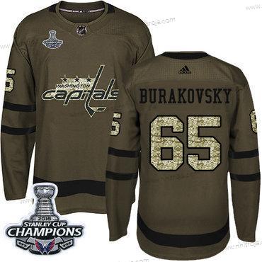 Adidas Herrar Washington Capitals #65 Andre Burakovsky Grön Salute to Service Stanley Cup Final Champions Stitched NHL Tröjor