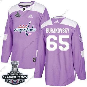 Adidas Herrar Washington Capitals #65 Andre Burakovsky Lila Autentisk Bekämpar cancer Stanley Cup Final Champions Stitched NHL Tröjor