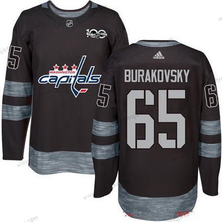 Adidas Herrar Washington Capitals #65 Andre Burakovsky Svart 100th Jubileum Stitched NHL 2017 Hockey Tröjor