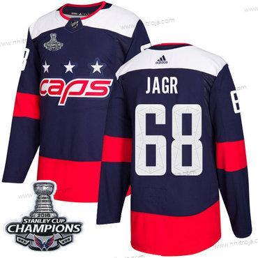 Adidas Herrar Washington Capitals #68 Jaromir Jagr Marin Autentisk 2018 Stadium Series Stanley Cup Final Champions Stitched NHL Tröjor