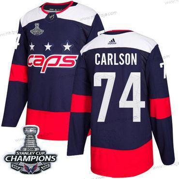 Adidas Herrar Washington Capitals #74 John Carlson Marin Autentisk 2018 Stadium Series Stanley Cup Final Champions Stitched NHL Tröjor