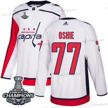 Adidas Herrar Washington Capitals #77 T. J. Oshie Vit Road Autentisk Stanley Cup Final Champions Stitched NHL Tröjor