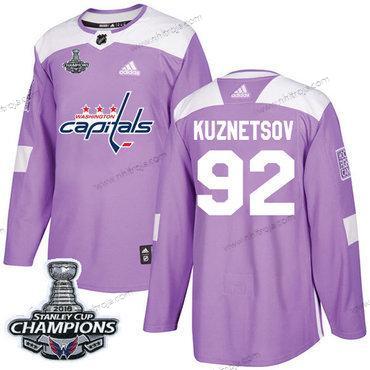 Adidas Herrar Washington Capitals #92 Evgeny Kuznetsov Lila Autentisk Bekämpar cancer Stanley Cup Final Champions Stitched NHL Tröjor