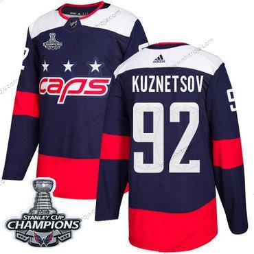 Adidas Herrar Washington Capitals #92 Evgeny Kuznetsov Marin Autentisk 2018 Stadium Series Stanley Cup Final Champions Stitched NHL Tröjor