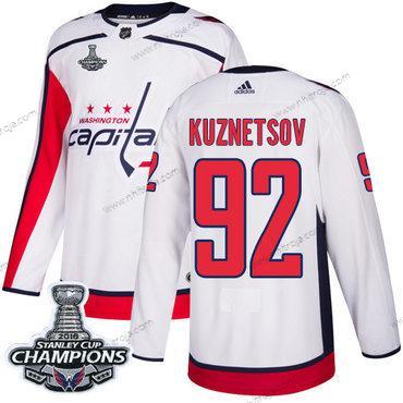 Adidas Herrar Washington Capitals #92 Evgeny Kuznetsov Vit Road Autentisk Stanley Cup Final Champions Stitched NHL Tröjor