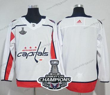 Adidas Herrar Washington Capitals Blank Vit Road Autentisk Stanley Cup Final Champions Stitched NHL Tröjor