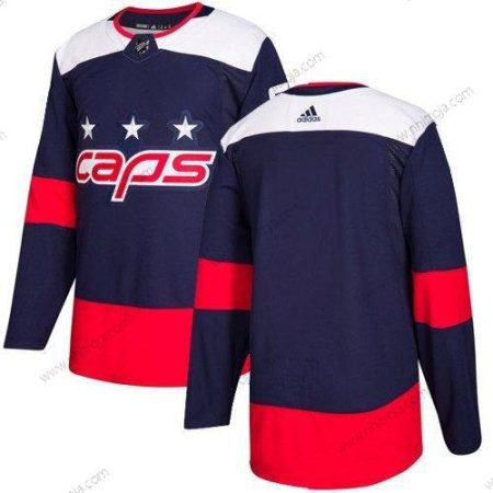 Adidas Herrar Washington Capitals Skräddarsydda Blank Marin Autentisk 2018 Stadium Series Stitched NHL Tröjor