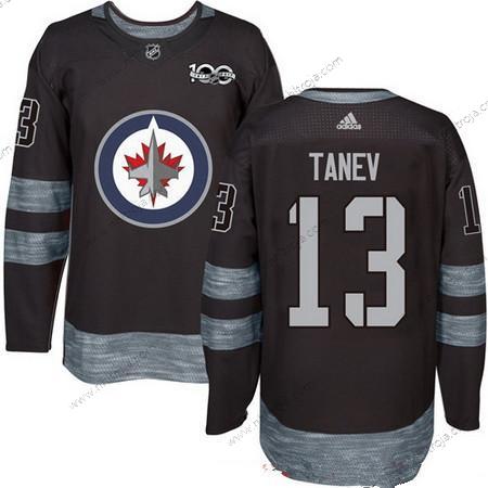 Adidas Herrar Winnipeg Jets #13 Brandon Tanev Svart 100th Jubileum Stitched NHL 2017 Hockey Tröjor