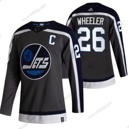 Adidas Herrar Winnipeg Jets #26 Blake Wheeler Svart 2020-21 Omvänd Retro Alternativ NHL Tröjor