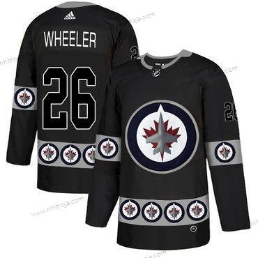 Adidas Herrar Winnipeg Jets #26 Blake Wheeler Svart Team Logos Tröjor