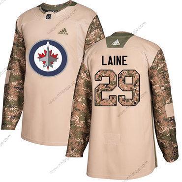 Adidas Herrar Winnipeg Jets #29 Patrik Laine Camo Autentisk 2017 Veterans Day Stitched NHL Tröjor