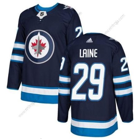 Adidas Herrar Winnipeg Jets #29 Patrik Laine Marin Blå Autentisk Stitched NHL Hemma Tröjor