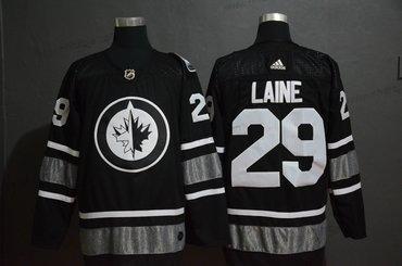 Adidas Herrar Winnipeg Jets 29 Patrik Laine Svart 2019 NHL All-Star Tröjor