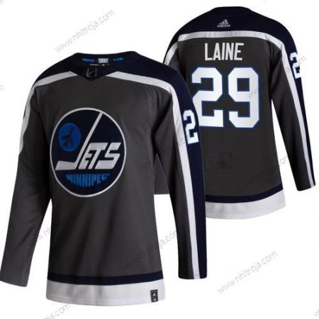 Adidas Herrar Winnipeg Jets #29 Patrik Laine Svart 2020-21 Omvänd Retro Alternativ NHL Tröjor