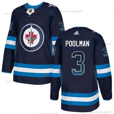 Adidas Herrar Winnipeg Jets #3 Tucker Poolman Marin Tröjor