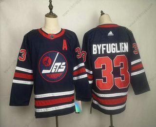 Adidas Herrar Winnipeg Jets #33 Dustin Byfuglien Marin Blå 2019 Heritage Klassisk Stitched NHL Tröjor